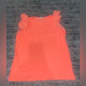 Crewcuts neon shirt with ruffles on sleeves
